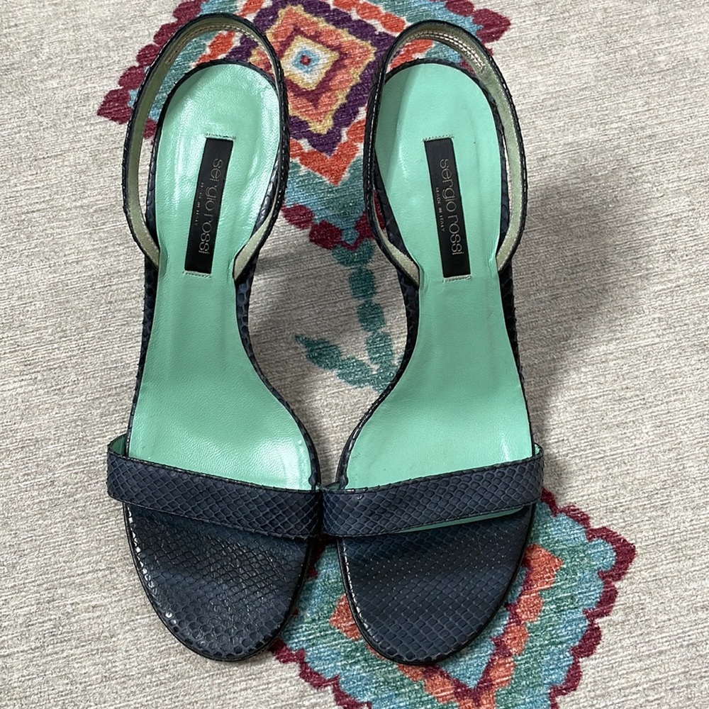 Sergio Rossi Snake embossed leather sandals
